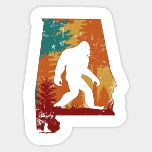 Bigfoot Retro Vintage Sasquatch Alabama Sticker